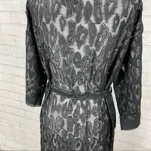 EXPRESS Black Burn Out Leopard Kimono One Size - Picture 7 of 16